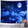 Aidatain Moon Tapestry Blue Sky Night Cloud Crescent Tapestry a Large 84" 90" Flannel Fabric Moonlight Themed Wall Art Hanging Aesthetic for Room Bedroom College Dorm GTZYAT325 view 1