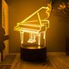 Jinnwell 3D Piano Night Light Lamp Illusion 16 Color Changing Table Desk Decoration Lamps Acrylic Flat ABS Base USB Cable Birthday Gift Toys view 4