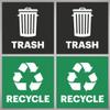 Avery Recycle and Trash Stickers, Green and Black Signs for Bins, Containers, Garbage Cans, Walls, Waterproof, UV Resistant, Preprinted, 4" x 4", 8 Total view 1