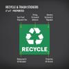 Avery Recycle and Trash Stickers, Green and Black Signs for Bins, Containers, Garbage Cans, Walls, Waterproof, UV Resistant, Preprinted, 4" x 4", 8 Total view 2