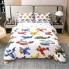 100% Cotton Boys Cartoon Airplane Duvet Cover Queen Size,Teens Rocket Aircraft Bedding Set For Kids Child Teens,Spacecraft Helicopter Comforter Cover,Fighter Airliner Aeroplane Transport Quilt Cover view 1