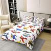 100% Cotton Boys Cartoon Airplane Duvet Cover Queen Size,Teens Rocket Aircraft Bedding Set For Kids Child Teens,Spacecraft Helicopter Comforter Cover,Fighter Airliner Aeroplane Transport Quilt Cover view 2