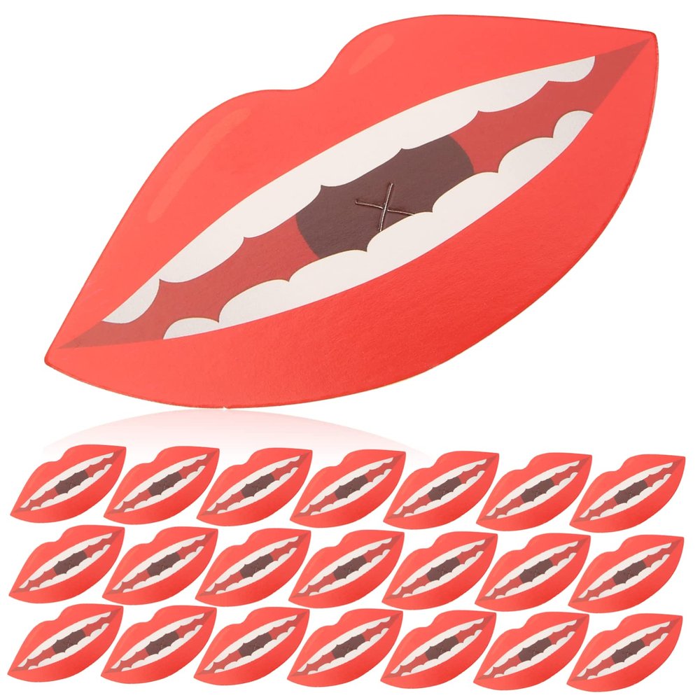 OFFSCH 100 Pcs Lollipop Paper Cards with Lip Design Decorative Candy Sticks for Parties Birthdays and Celebrations for Cake Sticks and Wrappers