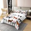 100 Percent Cotton Horse Bedding Set Twin Farm Duvet Cover Kids Boys Girls Teens Cute Animal Comforter Cover Cartoon Horses With Pink Lover Heart Decor Kawaii Quilt Cover Cowboy Cowgirls Duvet Cover view 3