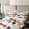 100 Percent Cotton Horse Bedding Set Twin Farm Duvet Cover Kids Boys Girls Teens Cute Animal Comforter Cover Cartoon Horses With Pink Lover Heart Decor Kawaii Quilt Cover Cowboy Cowgirls Duvet Cover view 4