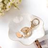 2PCS Lotus Leaf Shape Ring Holder Dish, Small Key Bowl, Ceramic Trinket Tray Jewelry Dish Organizing Necklace Earrings for Mom Friend Sister, All Jewelries Are NOT Included.White+Light Green. view 3