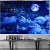 Aidatain Moon Tapestry Blue Sky Night Cloud Crescent Tapestry a Large 93" 71" Flannel Fabric Moonlight Themed Wall Art Hanging Aesthetic for Room Bedroom College Dorm GTZYAT300 view 1