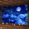 Aidatain Moon Tapestry Blue Sky Night Cloud Crescent Tapestry a Large 93" 71" Flannel Fabric Moonlight Themed Wall Art Hanging Aesthetic for Room Bedroom College Dorm GTZYAT300 view 3