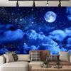 Aidatain Moon Tapestry Blue Sky Night Cloud Crescent Tapestry a Large 93" 71" Flannel Fabric Moonlight Themed Wall Art Hanging Aesthetic for Room Bedroom College Dorm GTZYAT300 view 4