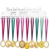 Medal Hanger Display - Wall Mount Steel Rack with 20 Hooks Holds 63+ Medals view 1