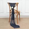 5 Navy Blue Gauze Cheesecloth Cotton Chair Sashes Wedding Party Events Reception Catering Home Decorations Supplies view 2