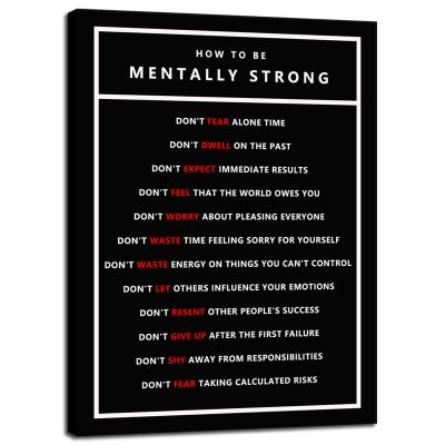 Inspirational Canvas Office Wall Art Motivational Entrepreneur Quotes How To Be Mentally Strong Poster Print Artwork Painting Wall Picture for Living Room Home Office Framed [18" W x 24" H]