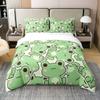 100% Cotton Frog Duvet Cover Twin, Cartoon Frog Bedding Set For Kids Boys Girls Teens, Kawaii Green Wild Animals Comforter Cover, Cute Wildlife Farmhouse Rustic Funny Room Decor Quilt Cover view 1