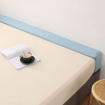 ZZYK Bedside Gap Filler for Wall Rectangle Mattress Extender Thicken Sponge,Long Bed Wedge Pillow Gap Filler Between Headboard and Mattress with Linen Cover,Blue,Full(7.8"x6")