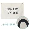 Canvas Banner Wall Hanging Banner Flag for Nursery Teen Kids Room Decoration Boys Girls(Long Live Boyhood-Ivory) view 2