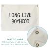 Canvas Banner Wall Hanging Banner Flag for Nursery Teen Kids Room Decoration Boys Girls(Long Live Boyhood-Ivory) view 4