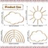 4 Pieces Boho Nursery Cloud Star Wall Decor Wooden Babyroom Moon Rattan Wall Decor Wooden Rainbow for Children Baby Kids Boys Girls Bedroom Nursery Pendant(Cloud Rainbow Sun) view 2
