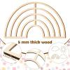 4 Pieces Boho Nursery Cloud Star Wall Decor Wooden Babyroom Moon Rattan Wall Decor Wooden Rainbow for Children Baby Kids Boys Girls Bedroom Nursery Pendant(Cloud Rainbow Sun) view 3