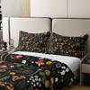 Cute Mushroom 100% Cotton Duvet Cover Wild Flowers Jungle Plants Decor Bedding Set for Kids Teens Adults Natural Moth Snail Rustic Style Comforter Cover with 2 Pillowcases(No Comforter) Full Size view 4