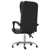 vidaXL Adjustable Reclining Office Chair - Black Faux Leather, Swivel Design, Metal Frame, Rolling Castors, Easy-Clean Upholstery view 4
