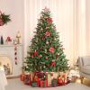 Alupssuc 128pcs Christmas Balls Ornaments Set, Shatterproof Plastic Baubles Christmas Flowers and Tree Topper for Xmas Tree Holiday Wedding Party Decorations with Hanging Strings, Red and Gold view 4