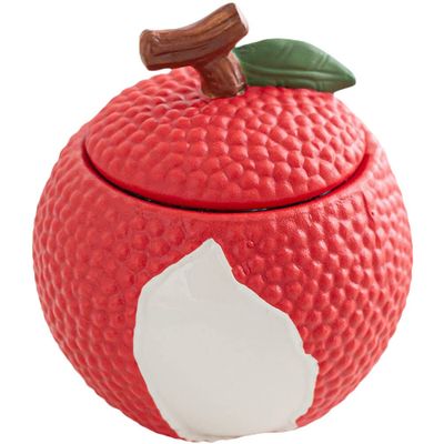 Luxshiny Ceramic Tea Storage Jar with Lid Airtight Organizing Container for Dried Food Cute Design for Tea Candy and Grain Portable