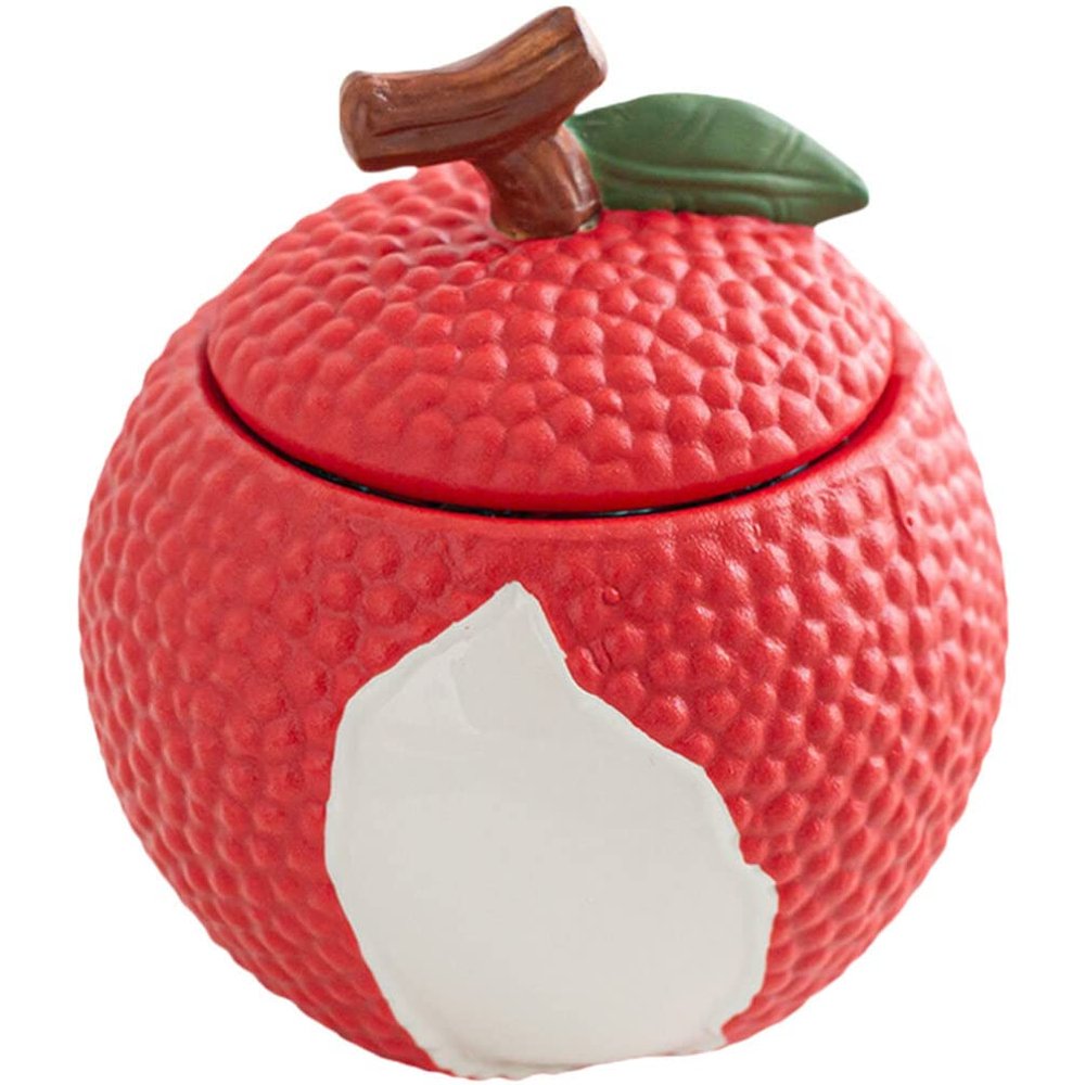 Luxshiny Ceramic Tea Storage Jar with Lid Airtight Organizing Container for Dried Food Cute Design for Tea Candy and Grain Portable