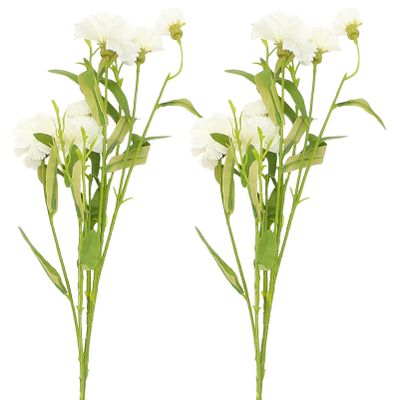 GANAZONO 2pcs Artificial Carnation Flowers Realistic Faux Silk Decoration for Home Office and Event Decor Beautifully Vivid Design No Maintenance Needed