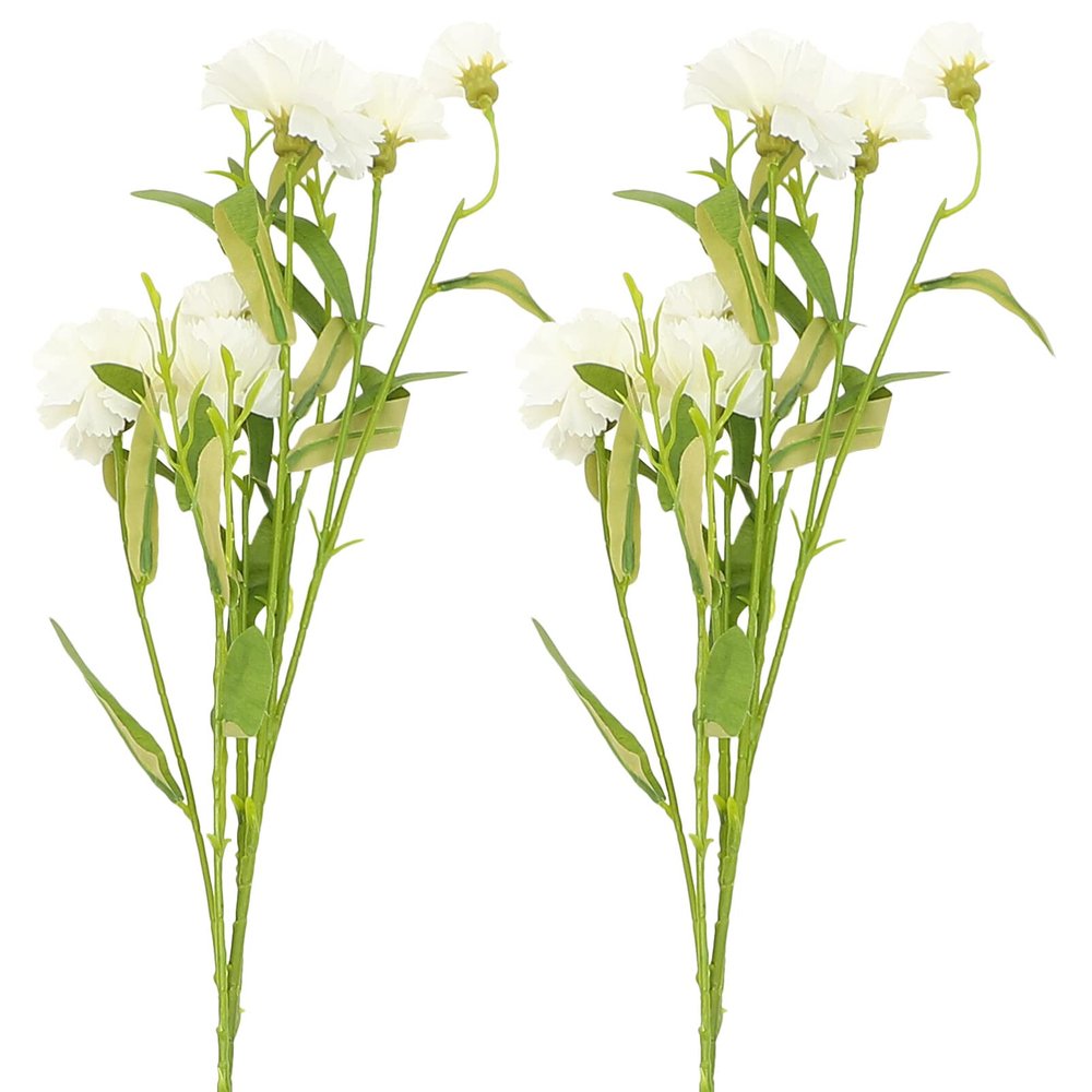 GANAZONO 2pcs Artificial Carnation Flowers Realistic Faux Silk Decoration for Home Office and Event Decor Beautifully Vivid Design No Maintenance Needed