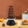 5-Tier Chocolate Fountain, Commercial Hot Chocolate Fondue Tower - 7 Pounds 230W Chocolate Melting Heating Machine for Nacho Cheese Liqueurs Party Wedding (Black) view 3