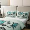 100% Cotton Kids Happy Camping Duvet Cover, Cartoon Camper Comforter Cover king Size,Retro Rustic Farmhouse Travel Car Bedding Set For Boys Girls Teens Adult, Pine Tree Bedding With 2 Pillowcases view 4