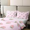 100% Natural Cotton Cartoon Duvet Cover king Size Pink Peach Bedding Set Kid Kawaii Comforter Cover Girl Lovely Peach Quilt Cover Cute Fruits Tropical Plant Bedding Reversible Soft Room Decor view 4