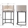BESTANO Modern Counter Height Linen Upholstered Bar Stools Set of 4, 32" Kitchen Counter Island Stools Bar Chairs with Black Metal Frame for Kitchen Island, Cream view 3