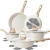 SODAY 12 Pcs Pots and Pans Set Non Stick, Cookware Sets White Granite Induction Cookware, Non-toxic Healthy Nonstick Kitchen Cooking Set with Frying Pan Set, Saucepans (PFAS/PFOA/PFOS Free) view 1