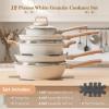 SODAY 12 Pcs Pots and Pans Set Non Stick, Cookware Sets White Granite Induction Cookware, Non-toxic Healthy Nonstick Kitchen Cooking Set with Frying Pan Set, Saucepans (PFAS/PFOA/PFOS Free) view 2
