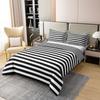 100% Cotton Striped Duvet Cover Black White Stripe Bedding Set Twin Kids Women Men Farmhouse Ticking Stripes Comforter Cover Modern Geometric Lines Adults Abstract Gothic Home Decor Reversible view 2