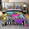 100% Cotton 80S 90S Fashion Style Bedding Set King,Retro Memphis Style Pattern with Geometrical Shapes Duvet Cover for Kids Child,Funky Hipster Old Fashioned Comforter Cover Geometric Bedroom Decor view 1