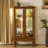 HomVent Lighted Curio Cabinet, Glass Display Cabinet Display Case Storage Showcase with Adjustable Shelves, Mirrored Back Panel  Tempered Glass Doors for Living Room Hallway view 1