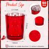 50 Pcs Votive Candle Holders Bulk Glass Votive Candle Holder Tealight Candle Holder Wedding Centerpiece for Table Home Birthday Anniversary Bridal Shower Party Decoration Reception (Red) view 2