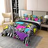 100% Cotton 80S 90S Fashion Style Bedding Set Twin,Retro Memphis Style Pattern with Geometrical Shapes Duvet Cover for Kids Child,Funky Hipster Old Fashioned Comforter Cover Geometric Bedroom Decor view 3