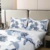 100% Cotton Turtle Duvet Cover Twin, White Blue Sea Turtle Bedding Set for Kids Girls Boys, Nautical Coastal Reptile Tortoise Comforter Cover, Ocean Beach Sea Animal Turtle Summer Quilt Cover view 4