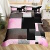 Geometric Bedding Set Twin Kids Pink Grey Black Buffalo Check Comforter Cover Set for Boys Teens Modern Abstract Duvet Cover Breathable Stripe Line Geometric Bedspread Cover Room Decor Quilt Cover view 1