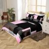 Geometric Bedding Set Twin Kids Pink Grey Black Buffalo Check Comforter Cover Set for Boys Teens Modern Abstract Duvet Cover Breathable Stripe Line Geometric Bedspread Cover Room Decor Quilt Cover view 2