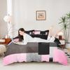 Geometric Bedding Set Twin Kids Pink Grey Black Buffalo Check Comforter Cover Set for Boys Teens Modern Abstract Duvet Cover Breathable Stripe Line Geometric Bedspread Cover Room Decor Quilt Cover view 3