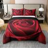 100% Natural Cotton Rose Bedding Set Red Rose Comforter Cover Romantic Theme Duvet Cover Valentine's Day Print Bedspread Cover 1 Duvet Cover with 2 Pillow Cases Queen Size Red view 1