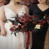 Ling's moment Black and Burgundy Wedding Bouquets for Bride, Gothic Bridal Bouquets for Bride, 13 Inch Free Form Artificial Wedding Flower Bouquet view 3