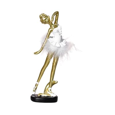 IEUDNS Ballerina Statue, Ballet Dancer Sculpture, Table Centerpieces Collection Resin Ballet Girl Figurine for Home Bedroom Living Room Decoration or Valentine's Day Gifts, Style A
