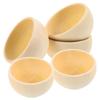 5pcs Small Wooden Bowls - Unfinished, Unpainted, Stackable - Natural Wooden Pattern - Fruit, Salad, Cereal - Beige view 1