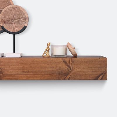 Urbandi Modern Fireplace Mantel, Contemporary, Floating Mantle, Shelf, Hand Crafted, (Provincial, 72Lx6Hx8D)