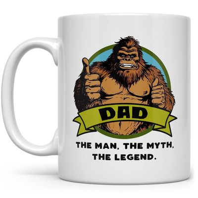 Bigfoot Sasquatch Dad Coffee Mug, Father Cup from Kids, Daughter, Son, Wife (11oz)